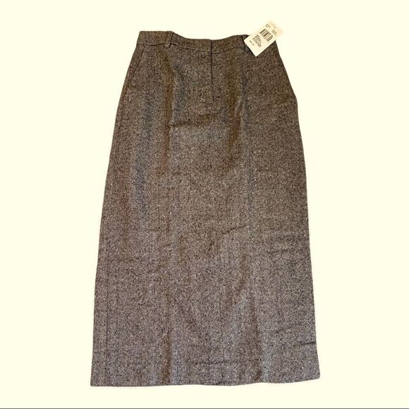 David Hollis Wool Blend Skirt Vintage NEW With Tags Chocolate Blend Tweed Sz 6P - Picture 1 of 8